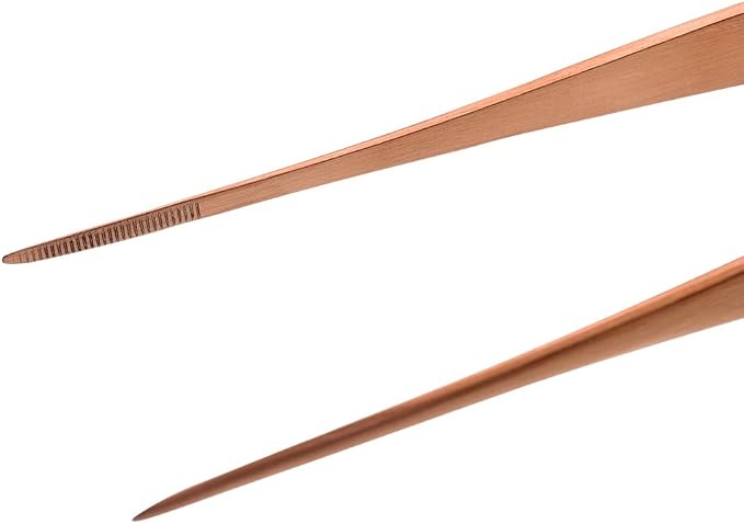 Mercer Culinary 18-8 Stainless Steel Precision Plus Chef Plating Tong, Fine Point, 6-1/8 Inch, Rose Gold