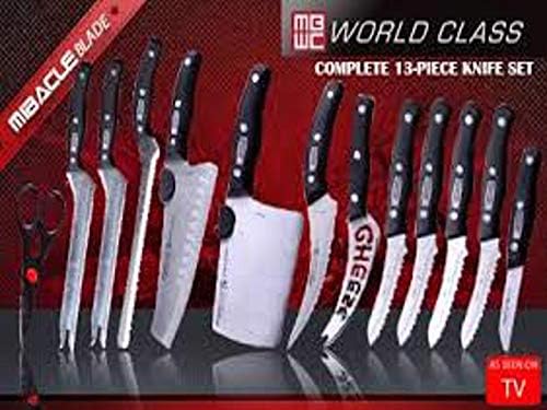 Miracle Blade World Class Professional Series 13 Piece Chef's Knife Collection - Ergonomic and Versatile Flash Forged Blades