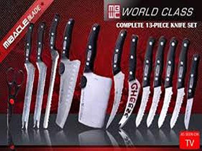 Miracle Blade World Class Professional Series 13 Piece Chef's Knife Collection - Ergonomic and Versatile Flash Forged Blades
