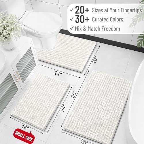 OLANLY Bathroom Rugs 36x24, Thick Soft Absorbent Chenille Bath Rugs