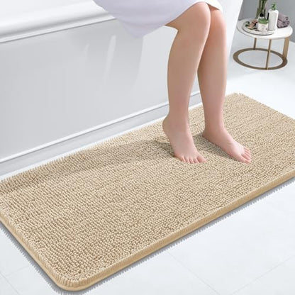 OLANLY Bathroom Runner Rugs 47x20, Extra Soft Absorbent Chenille Bath Rugs