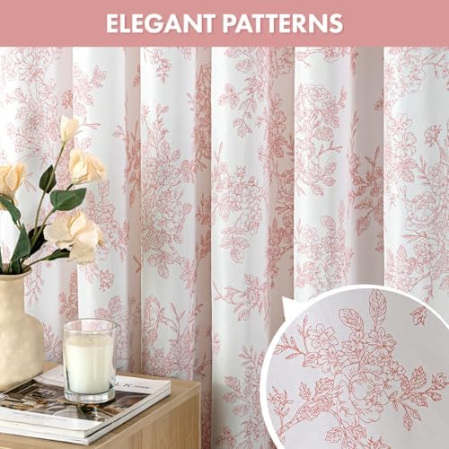Spring Pink Floral Shower Curtain W72*L72 Inches Long