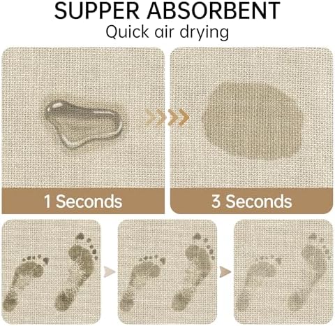 Mecko 24"x36" Bath Mat, Absorbent Quick Dry Bathroom Floor Mats Oatmeal