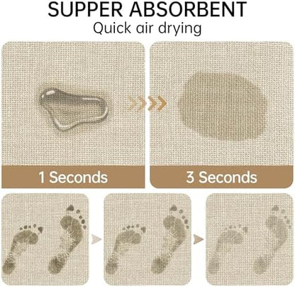 Mecko 24"x36" Bath Mat, Absorbent Quick Dry Bathroom Floor Mats Oatmeal