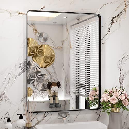 WEER Black Bathroom Vanity Mirror 28X36 Inch