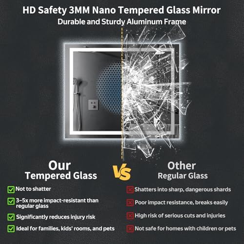 32"x40" LED Bathroom Mirror with Lights, Backlit+Frontlit, Anti-Fog