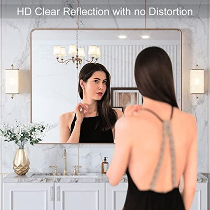 LOAAO 40"X30" Gold Bathroom Mirror