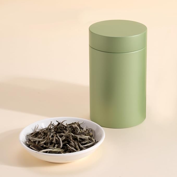 3 Packs Tea Tin Canister for Loose Tea Metal Tea Canister 9 oz 15 oz Round Tin Can for Coffee Beans Tea Container for Kitchen Storage Sugar Matcha Spice Powder (Mint Green, S_2.95x2.95)