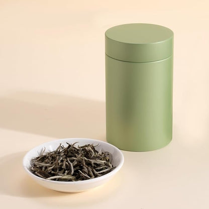 3 Packs Tea Tin Canister for Loose Tea Metal Tea Canister 9 oz 15 oz Round Tin Can for Coffee Beans Tea Container for Kitchen Storage Sugar Matcha Spice Powder (Mint Green, S_2.95x2.95)