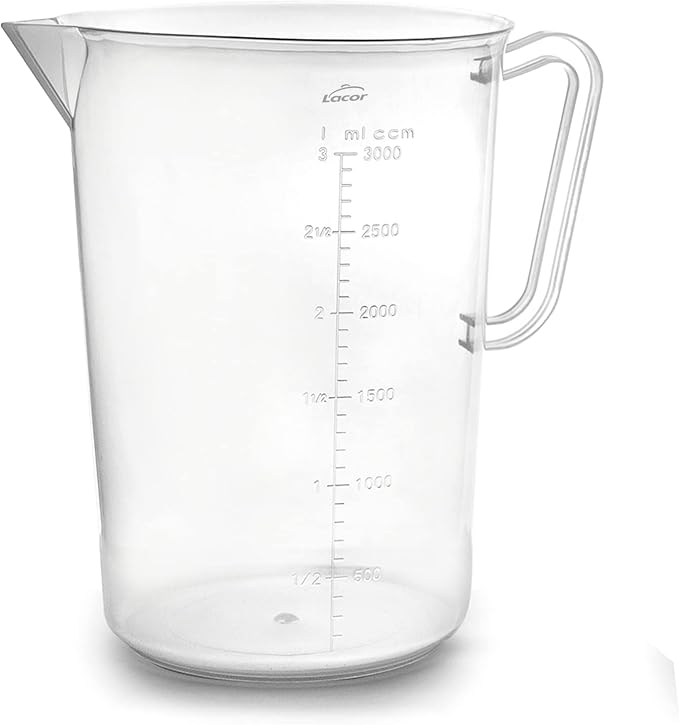 Lacor - 67213 - Measuring Jug, Measuring Cup, Liquid Meter, Polypropylene, BPA Free, 17 cm, 3 L