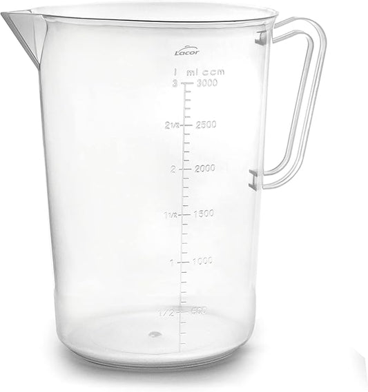 Lacor - 67213 - Measuring Jug, Measuring Cup, Liquid Meter, Polypropylene, BPA Free, 17 cm, 3 L