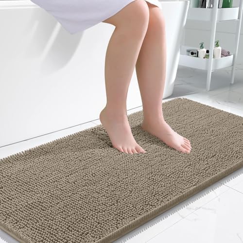 OLANLY Large Bathroom Rugs 50x30, Extra Soft Absorbent Chenille Bath Rugs