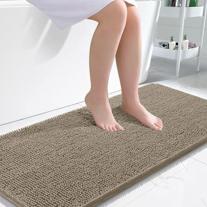 OLANLY Bathroom Runner Rugs 47x24, Extra Soft Absorbent Chenille Bath Rugs