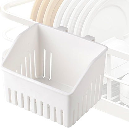 Cutlery Drying Rack - Utensil Drainer | Cutlery Drainer for Sink | Drying Rack Holder | Kitchen Drying Basket | Spoon Knife and Fork Storage Basket | Silverware Holder (White B 2pcs)