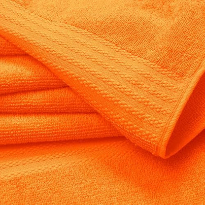 GLAMBURG Ultra Soft 6-Piece Hand Towel Set 16x28-100% Ringspun Cotton - Durable & Highly Absorbent Hand Towels - Ideal for use in Bathroom, Kitchen, Gym, Spa & General Cleaning - Orange