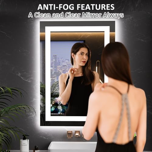 LOAAO 20"X28" LED Bathroom Mirror with Lights, UL Listed