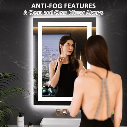 LOAAO 20"X28" LED Bathroom Mirror with Lights, UL Listed