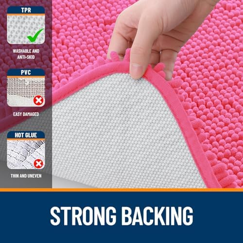 OLANLY Bathroom Runner Rugs 47x24, Extra Soft Absorbent Chenille Bath Rugs