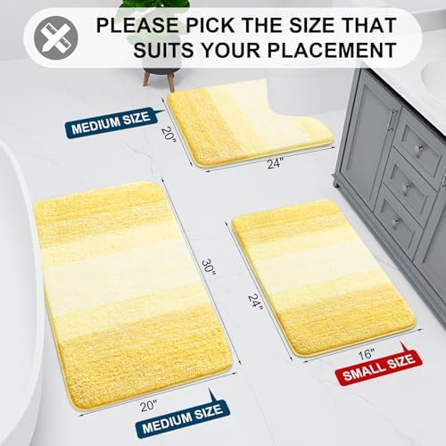 Arotive Microfiber Bathroom Rugs, Shaggy Soft Absorbent Bath Rug, 70x24