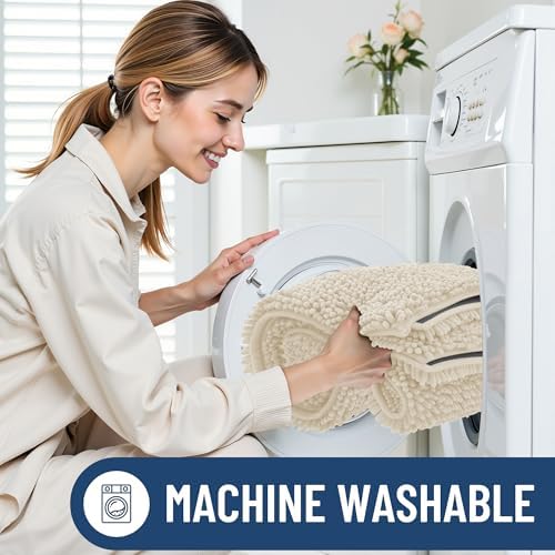 Smiry Bathroom Rugs 36X24, Luxury Chenille Extra Soft Absorbent Bath Mat