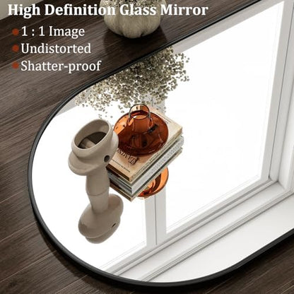 HARRITPURE 20"x30" Arched Bathroom Mirror Wall Mounted Black Arch Mirror