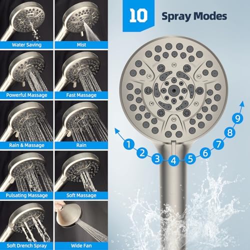 Hibbent All Metal cUPC Certified High Pressure Rainfall 10'' Shower Head