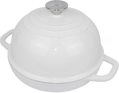 Dutch Oven for Bread Baking Bread Oven for Sourdough Bread Baking, Enameled Cast Iron Dutch Oven Pot with Lid 5 qt Cast Iron Bread Pan, White