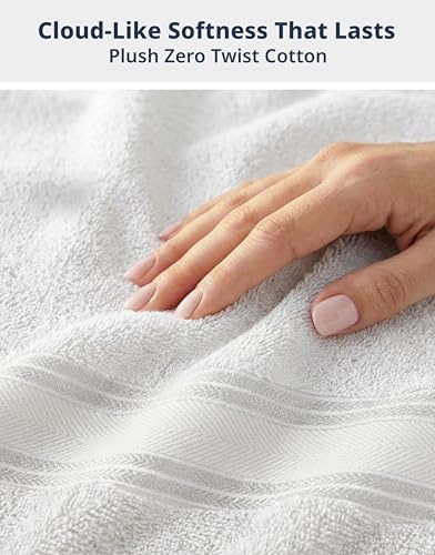 LANE LINEN Bath Towel Set 100% Cotton 6 Piece Soft Absorbent - White