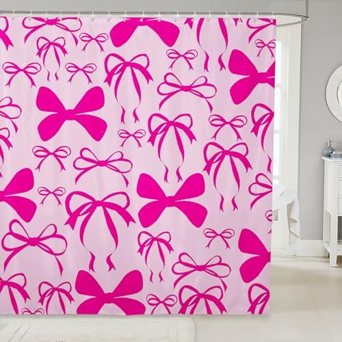 jejeloiu Cute Bowknot Shower Curtain 72"x72" Bathroom