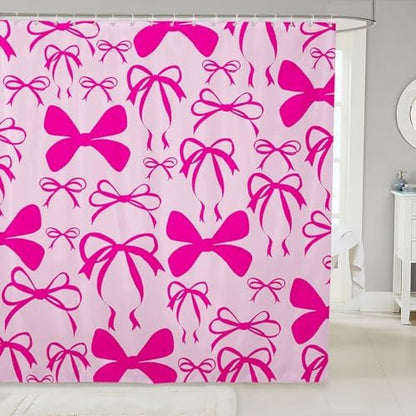 jejeloiu Cute Bowknot Shower Curtain 72"x72" Bathroom