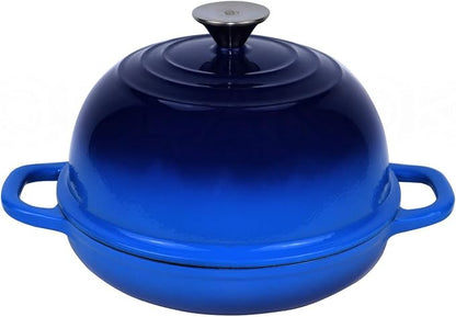 Dutch Oven for Bread Baking Bread Oven for Sourdough Bread Baking, Enameled Cast Iron Dutch Oven Pot with Lid 5 qt Cast Iron Bread Pan, Blue