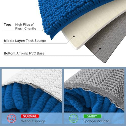 Smiry Bathroom Rugs 30X20, Luxury Chenille Extra Soft Absorbent Bath Mat