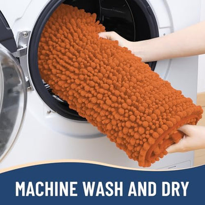 Arotive Bathroom Rugs Mat 34x21, Soft Absorbent Chenille Shaggy Bath Mat