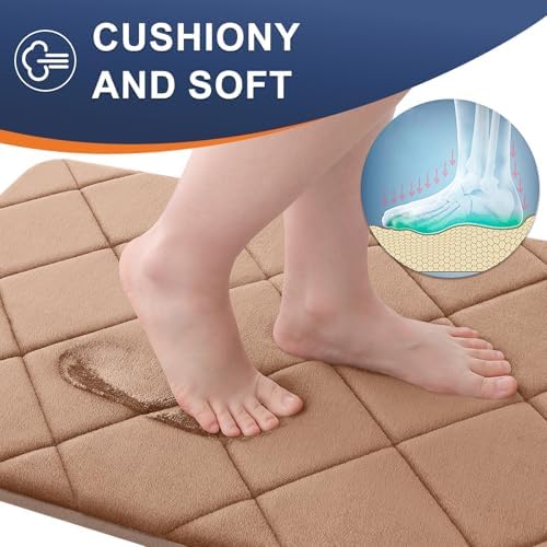 OLANLY Memory Foam Toilet Rugs U-Shaped 24x20, Ultra Soft and Absorbent