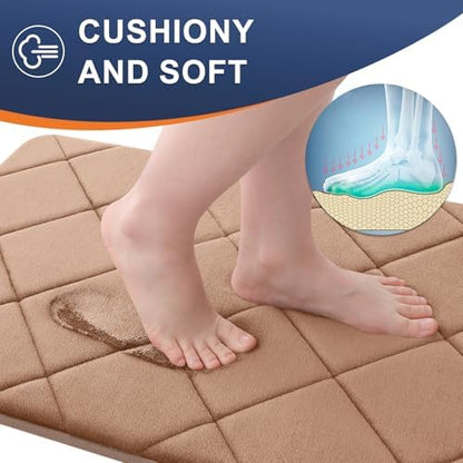 OLANLY Memory Foam Toilet Rugs U-Shaped 24x20, Ultra Soft and Absorbent