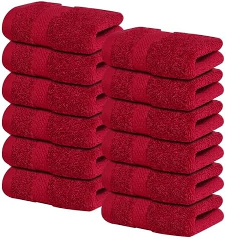 Infinitee Xclusives 100% Cotton Luxury Wash Cloths for Showering - 12 Pack