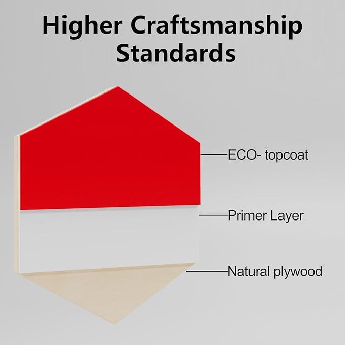 4 Pack Double-Sided Pre-Painted Colored Plywood Sheets, 11.7"x8.27"x1/8" (3mm) Laser-Friendly Craft Boards for Cutting & Engraving (Red)