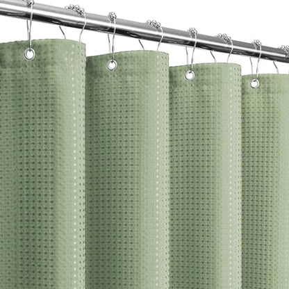 Gibelle Small Stall Sage Green Fabric Shower Curtain, 36 x 72