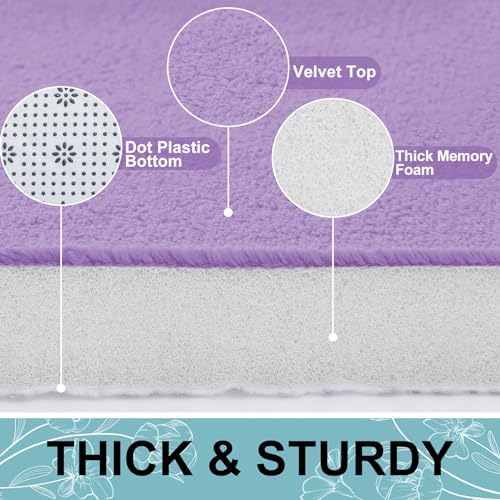 Smiry Memory Foam Bath Mat 24x16, Extra Soft and Absorbent Bathroom Rugs