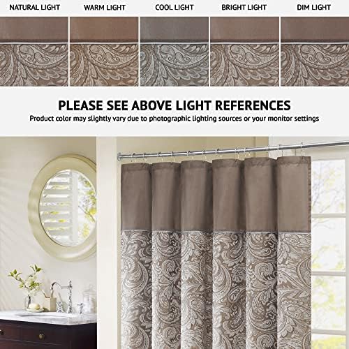 Madison Park Aubrey Shower Curtain for Bathroom, 72 x 72, Blue/Brown
