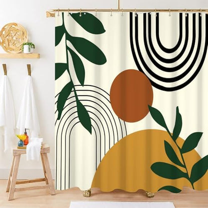 Boho Sun Shower Curtain with Hooks for Bathroom 72x72 Inch