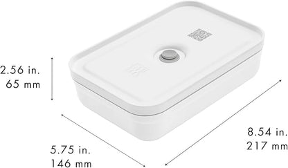 ZWILLING Fresh & Save Plastic Flat Lunch Box, Airtight Food Container, Meal Prep Container, BPA-Free, Grey - Large