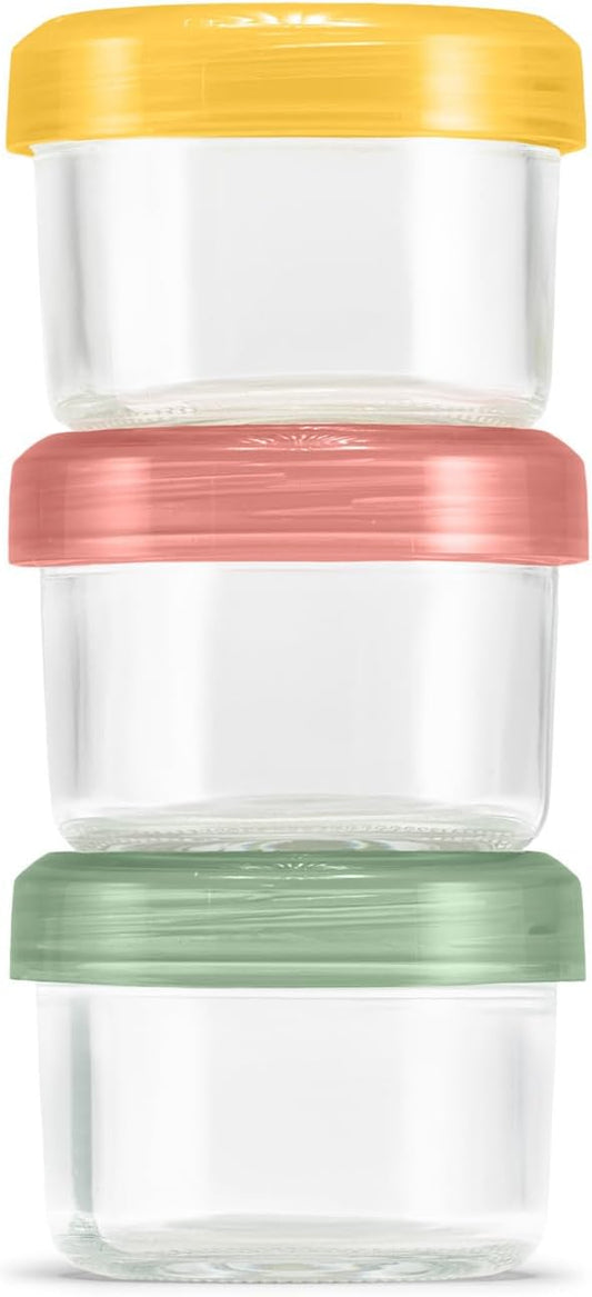 Ello Color Lock 8PC Mixed Glass Food Storage Sets, Leak-Proof Glass Food Storage Containers