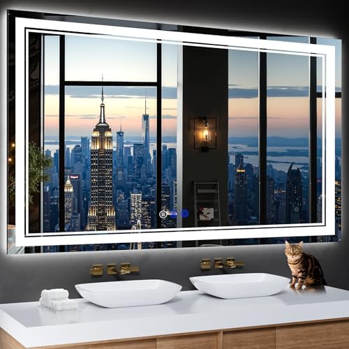 60"x36" LED Bathroom Mirror with Lights,Anti-Fog,3 Color Modes