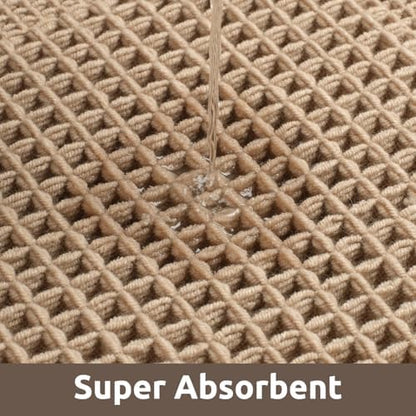 AMOAMI Waffle Bathroom Runner Rugs, Long Bath Mat Non Slip 24''x72'' Beige