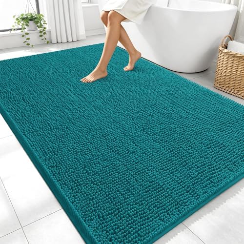 OLANLY Large Bathroom Rugs 70x46, Extra Soft Absorbent Chenille Bath Rugs