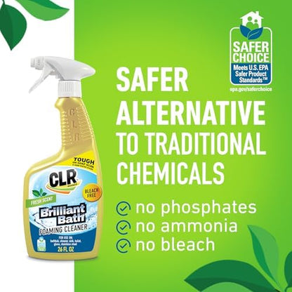 CLR Brands Brilliant Bath Foaming Bathroom Cleaner Spray, 26 oz (2 Pack)