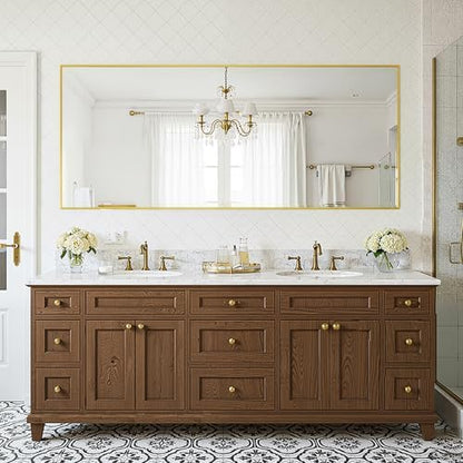 FICTOR Bathroom Vanity Mirror for Over Sink, 30" x 60", Gold