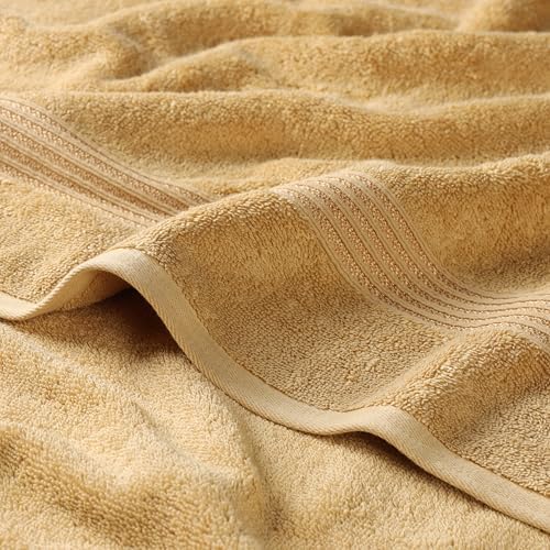 Superior Egyptian Cotton 2-Piece Bath Sheet Towel Set, Oversized Body Towels For Adults And Kids, Large Towel For Bath, Shower, Guest Bathroom, Spa, Gym, Resort, Essentials, Airbnb, Gold