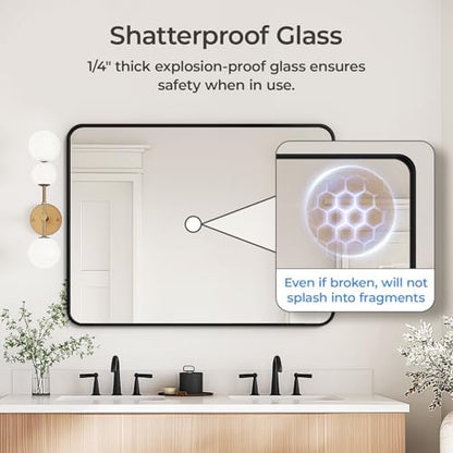 USHOWER Black Bathroom Mirrors for Over Sink 30 x 40 Inch